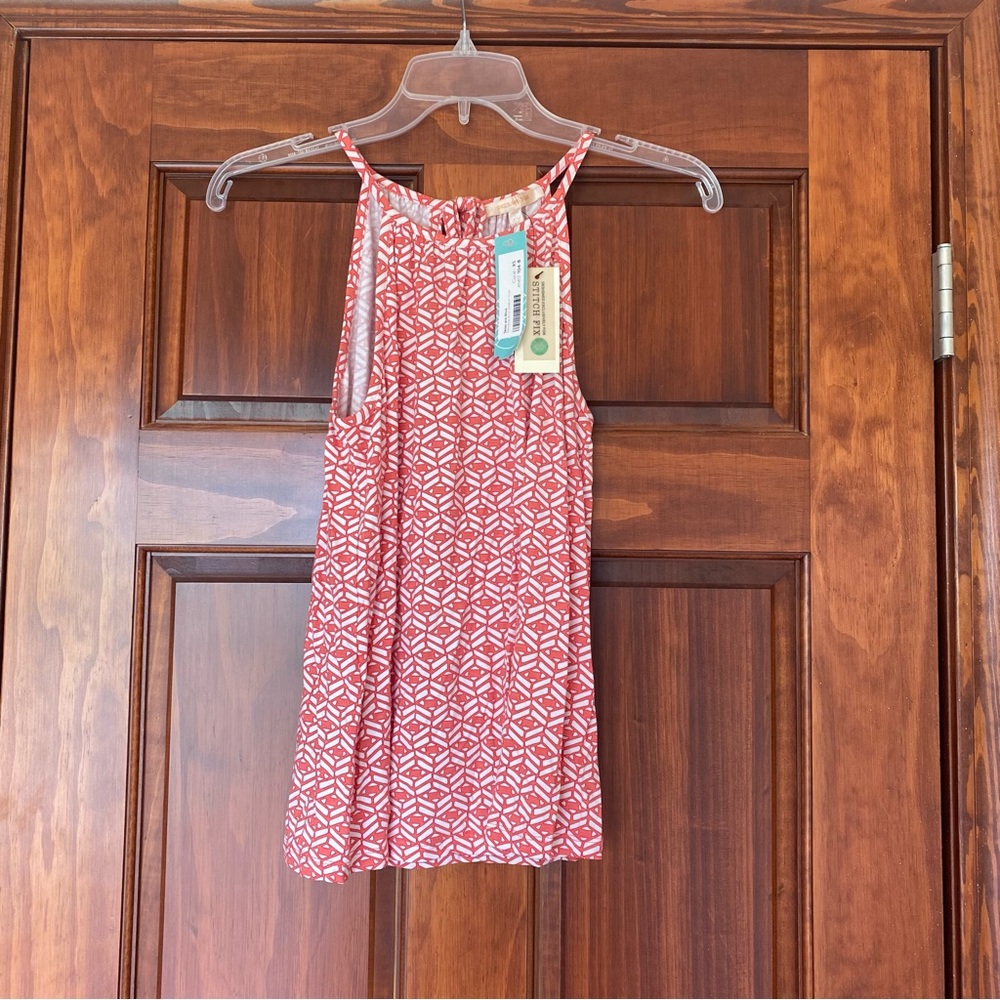 NWT Stitch Fix XS coral white tank top blouse